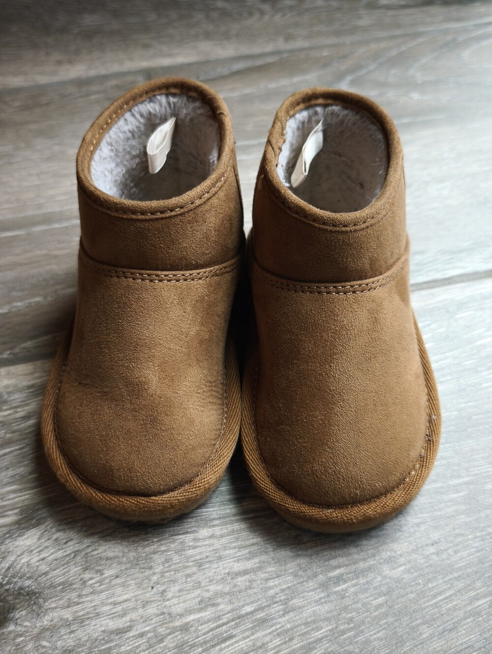 Gap Girls Brown Faux Suede Ankle Boots Size 5 Cozy Winter Boots